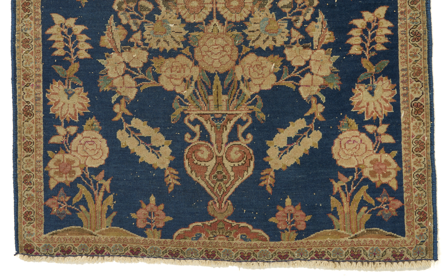 Lot 905: Antique Persian Farahan Rug & Kashan Vase Rug