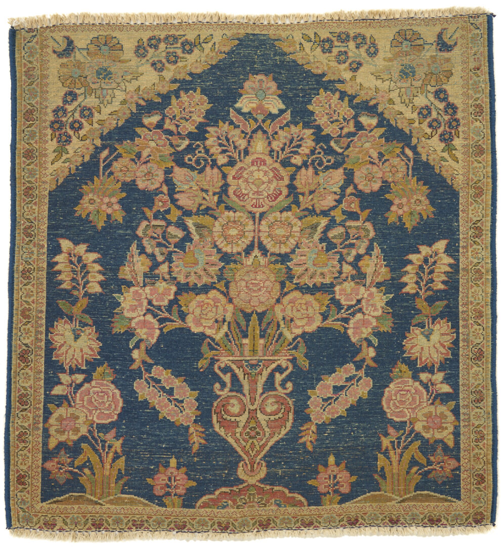 Lot 905: Antique Persian Farahan Rug & Kashan Vase Rug