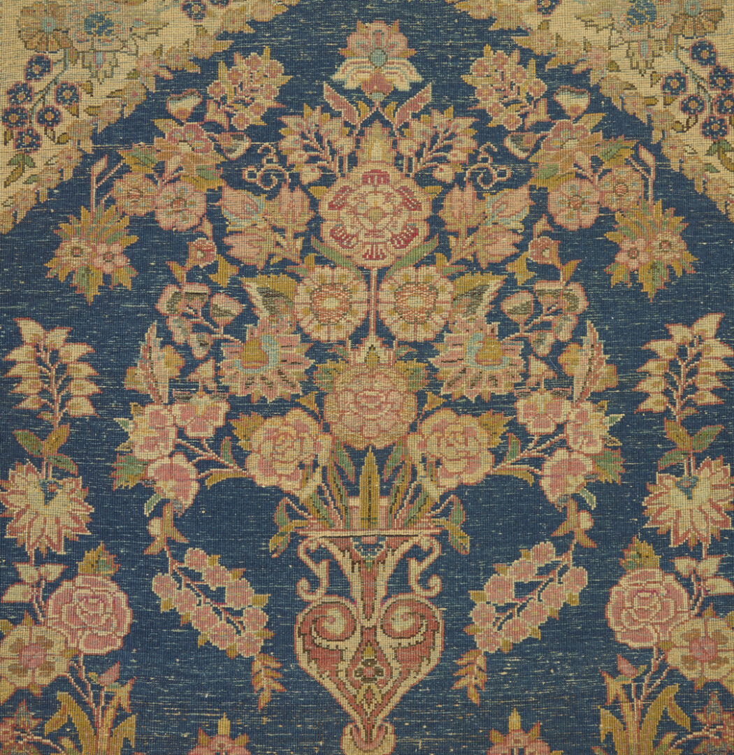 Lot 905: Antique Persian Farahan Rug & Kashan Vase Rug