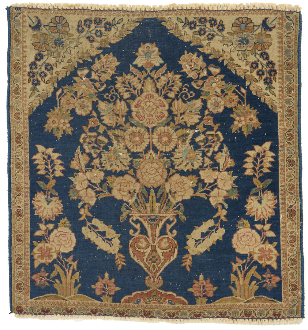 Lot 905: Antique Persian Farahan Rug & Kashan Vase Rug
