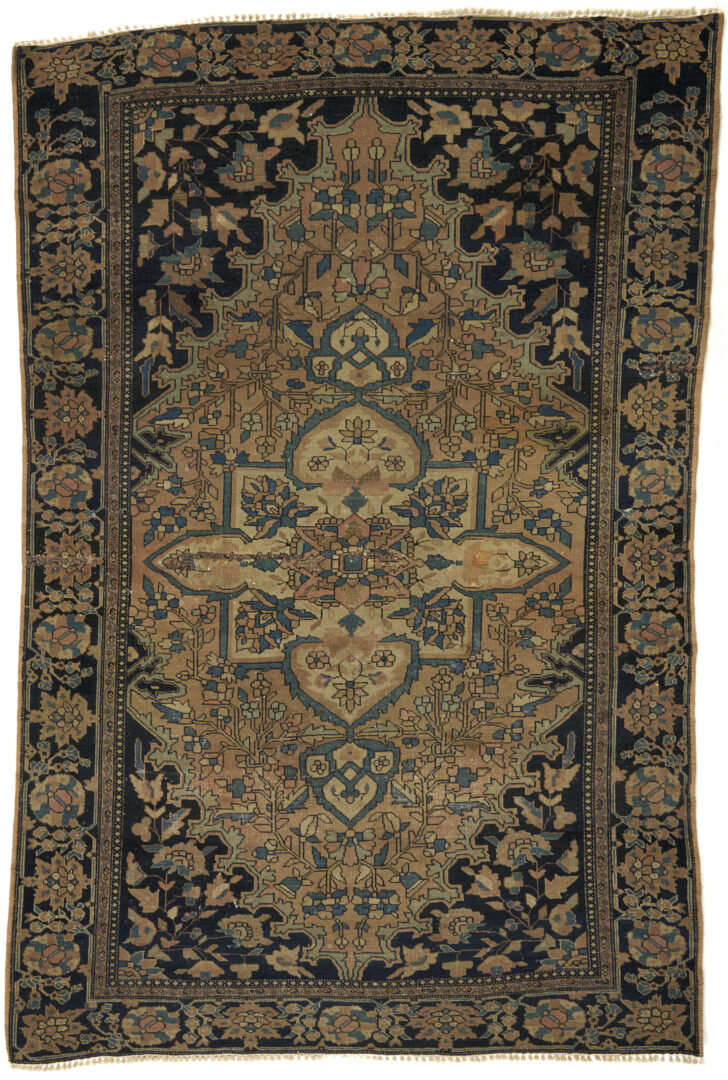 Lot 905: Antique Persian Farahan Rug & Kashan Vase Rug