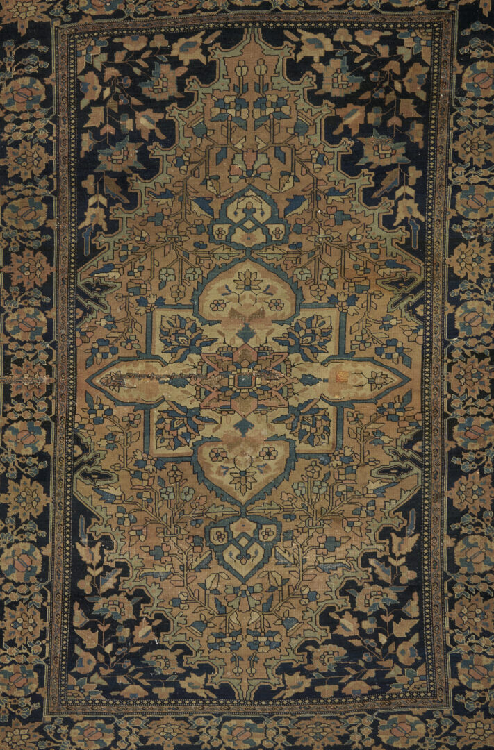 Lot 905: Antique Persian Farahan Rug & Kashan Vase Rug