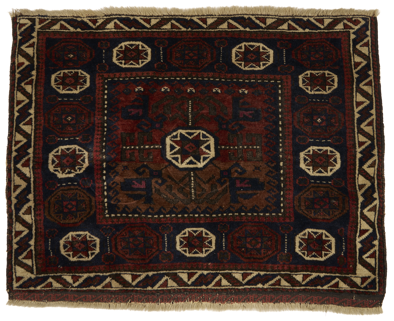 Lot 907: 3 Antique Afghan Baluch Weavings, Prayer Rug & 2 Bag Face