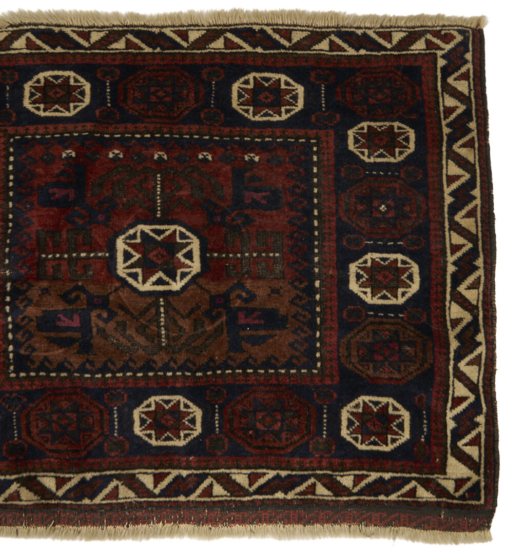 Lot 907: 3 Antique Afghan Baluch Weavings, Prayer Rug & 2 Bag Face