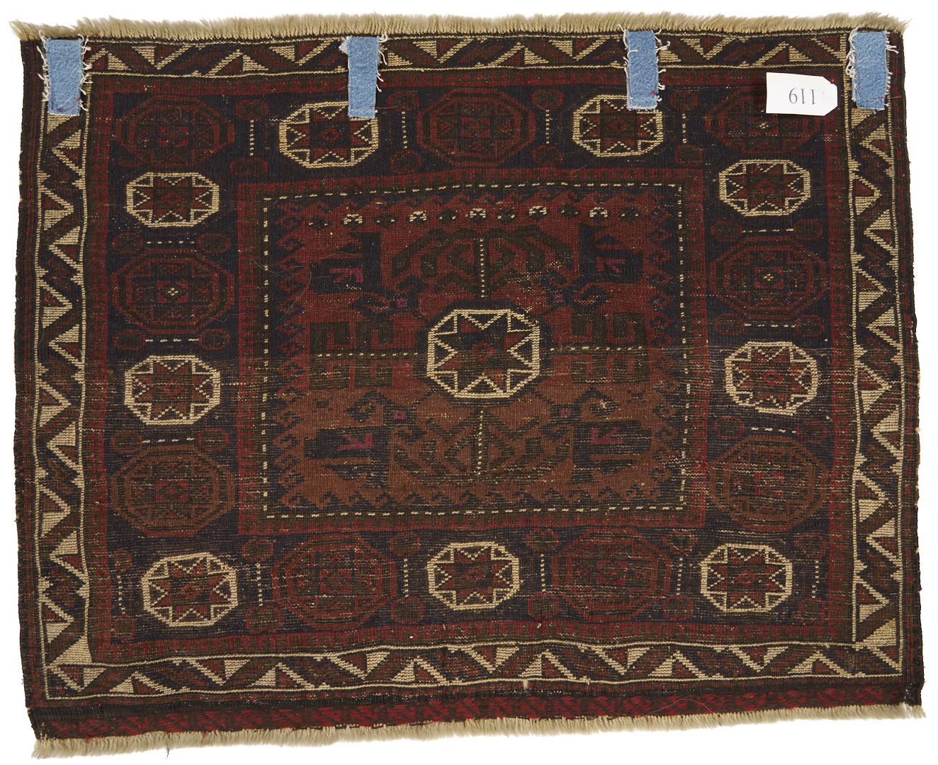 Lot 907: 3 Antique Afghan Baluch Weavings, Prayer Rug & 2 Bag Face