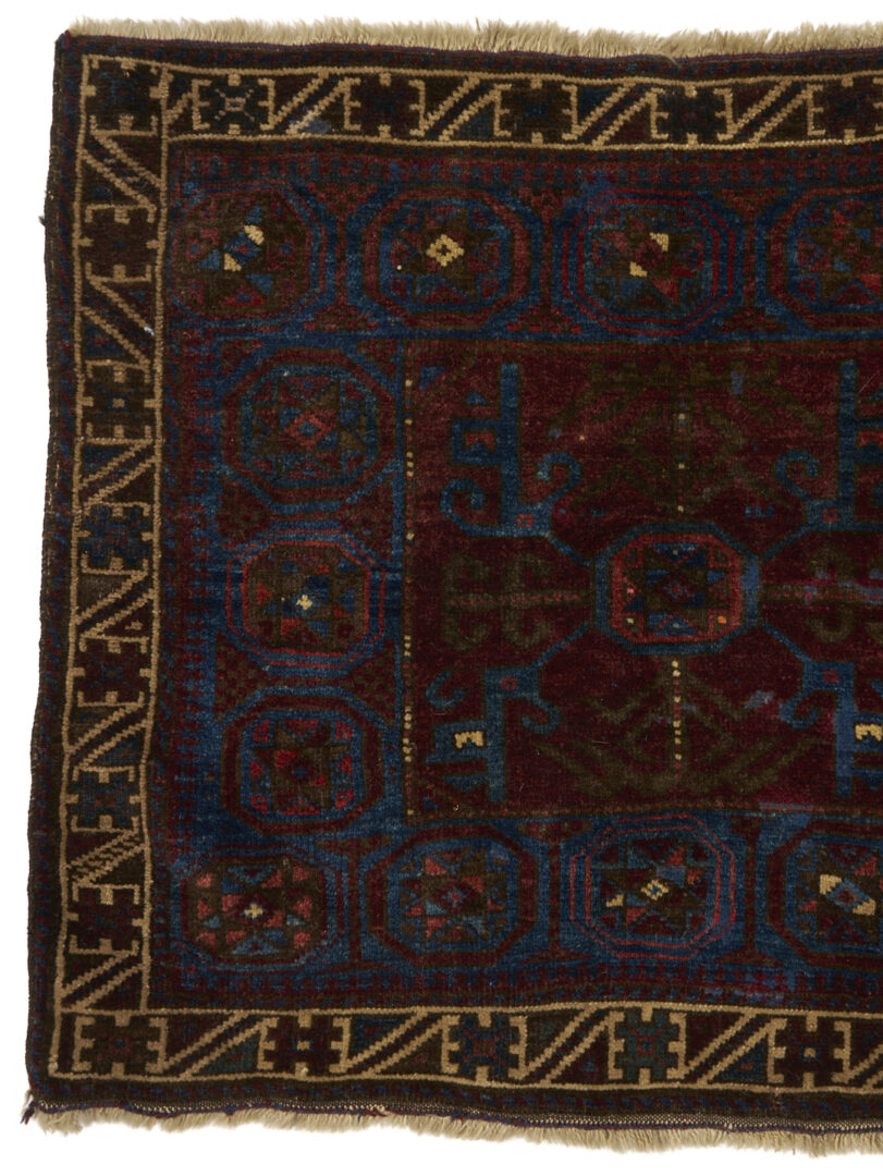 Lot 907: 3 Antique Afghan Baluch Weavings, Prayer Rug & 2 Bag Face