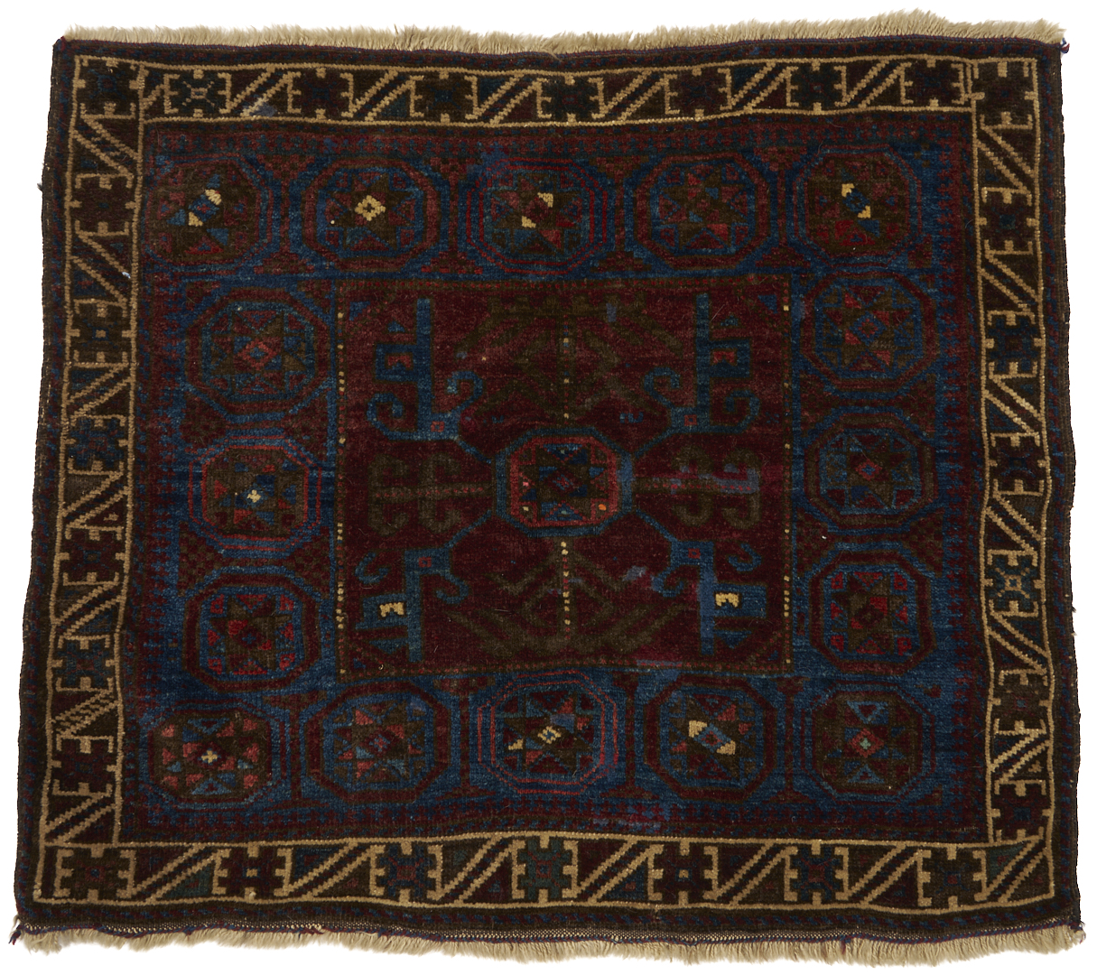 Lot 907: 3 Antique Afghan Baluch Weavings, Prayer Rug & 2 Bag Face