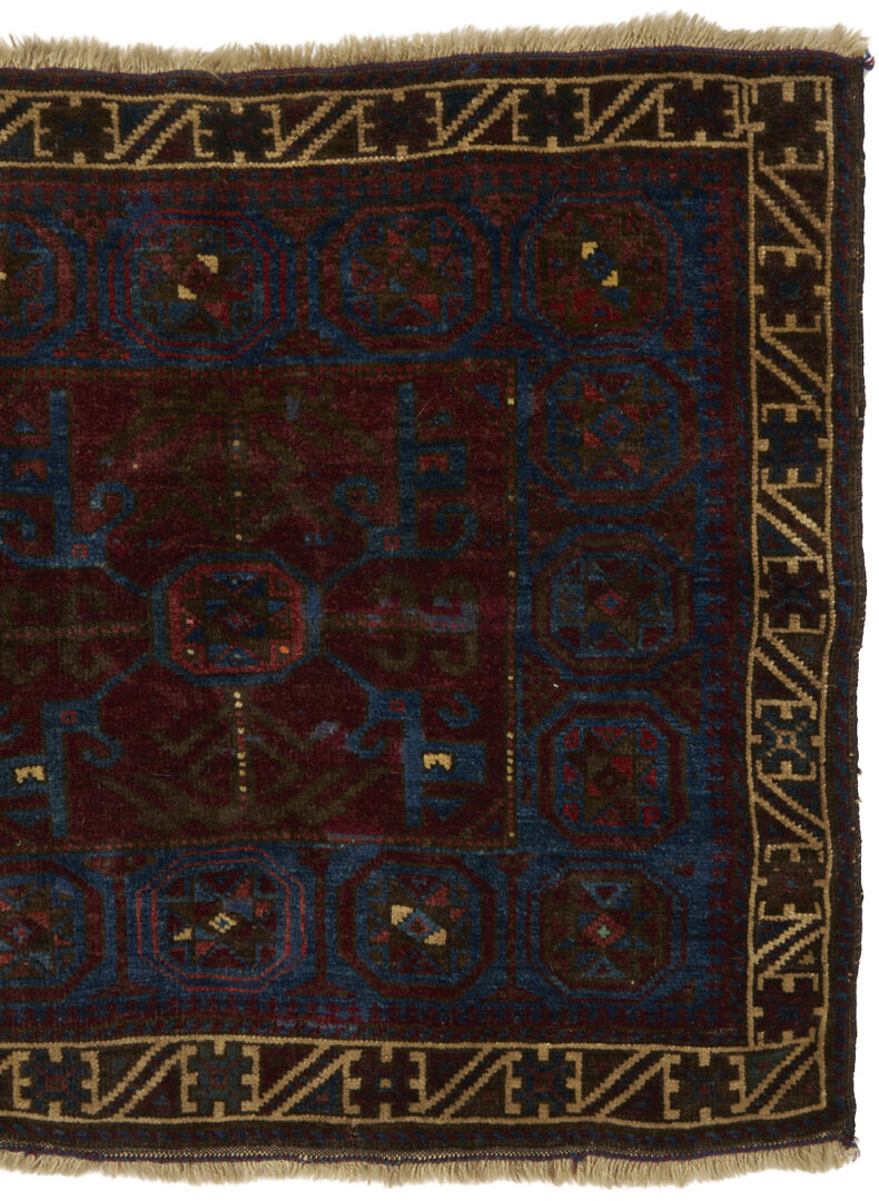 Lot 907: 3 Antique Afghan Baluch Weavings, Prayer Rug & 2 Bag Face