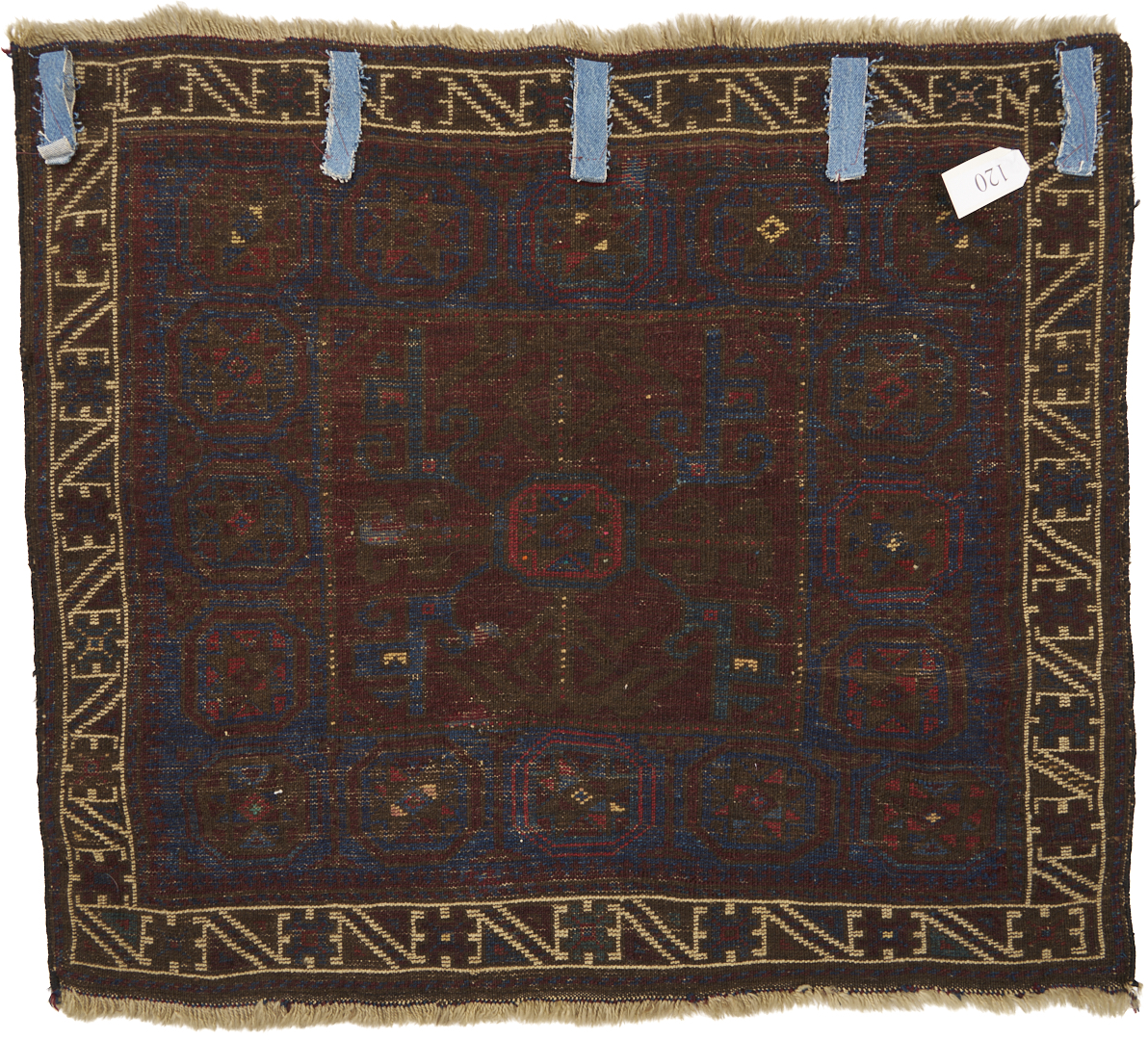 Lot 907: 3 Antique Afghan Baluch Weavings, Prayer Rug & 2 Bag Face