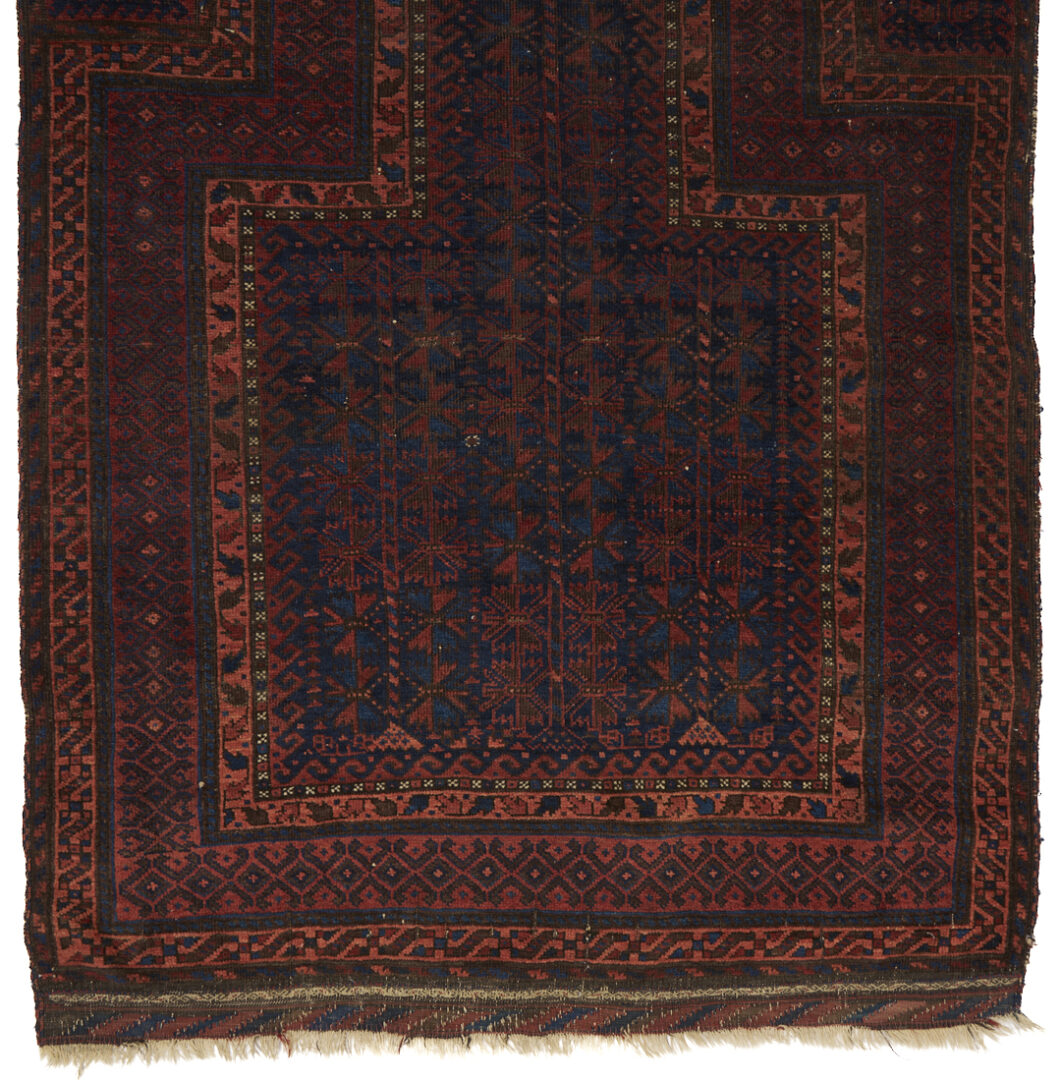 Lot 907: 3 Antique Afghan Baluch Weavings, Prayer Rug & 2 Bag Face