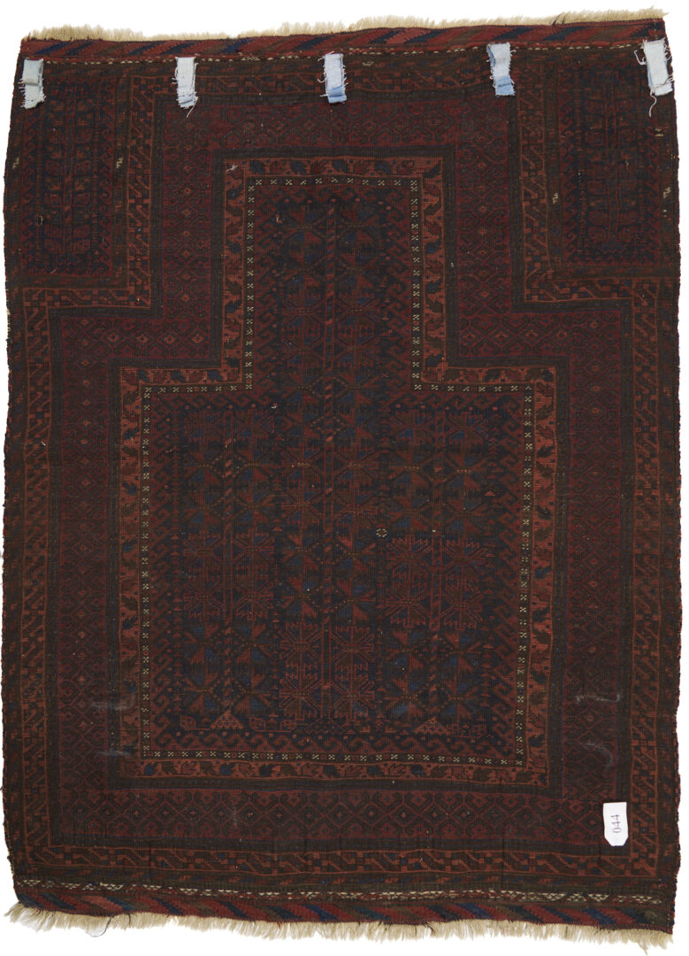 Lot 907: 3 Antique Afghan Baluch Weavings, Prayer Rug & 2 Bag Face