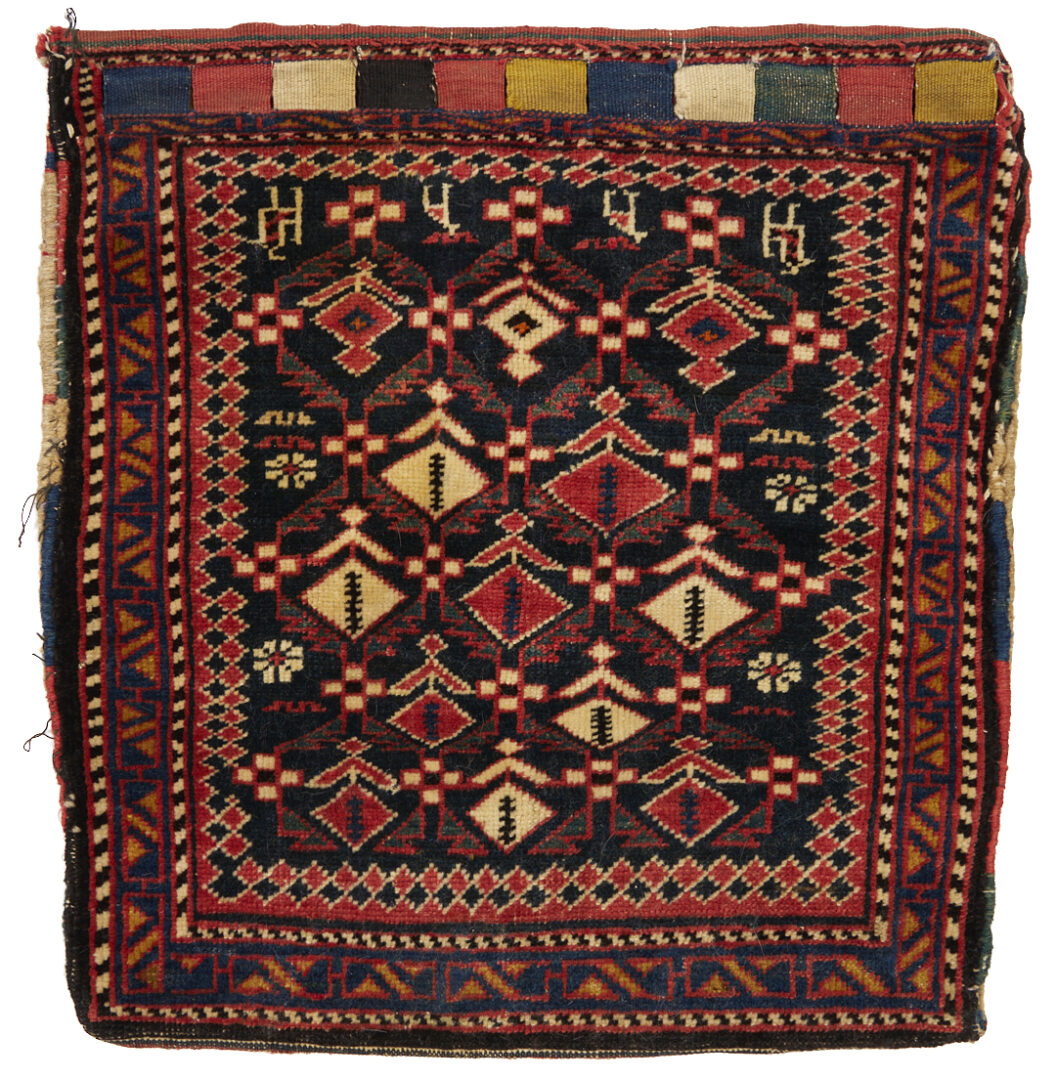 Lot 909: 4 Assembled Antique Weavings, 1 Rug & 3 Bag Face