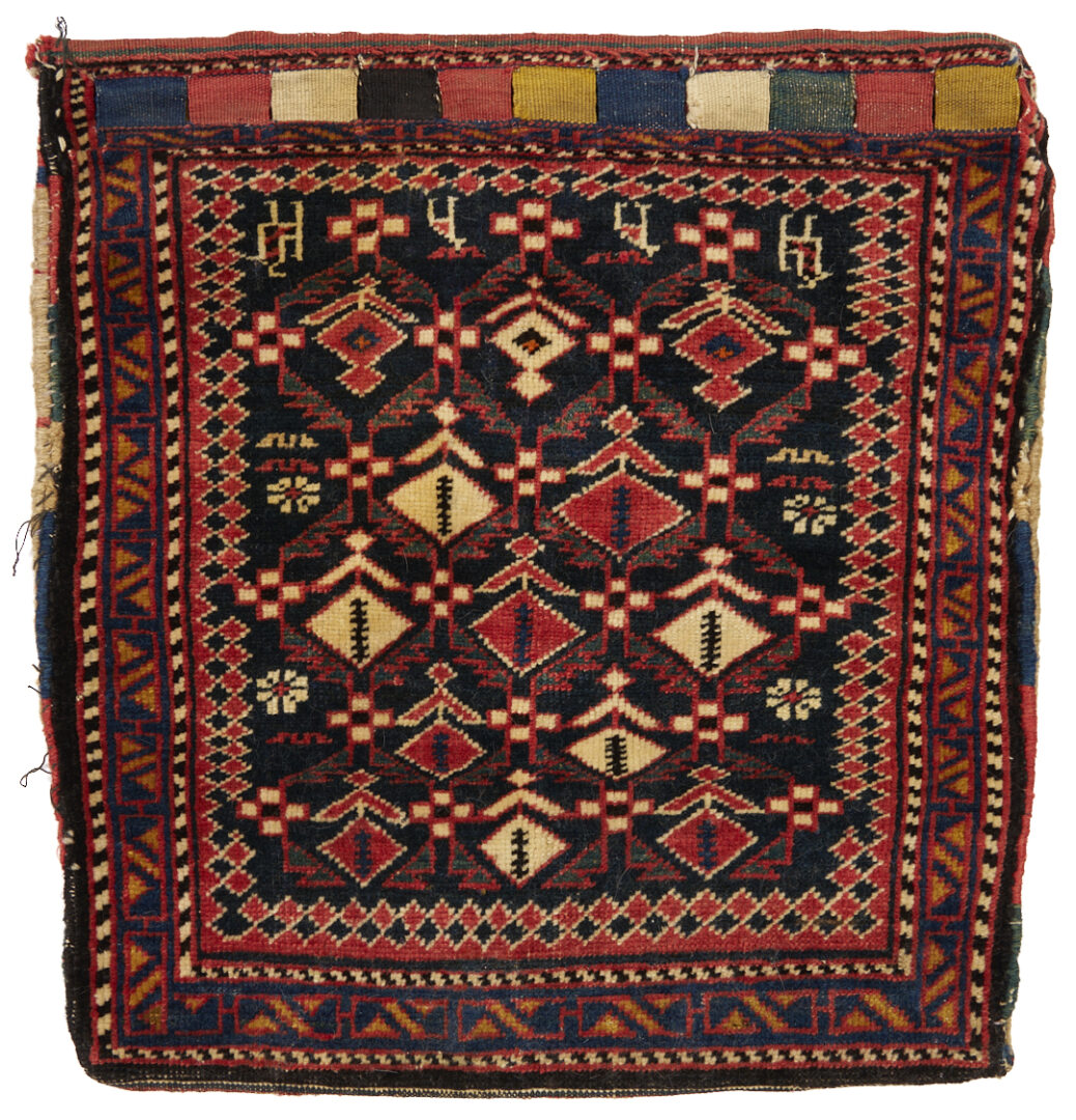 Lot 909: 4 Assembled Antique Weavings, 1 Rug & 3 Bag Face