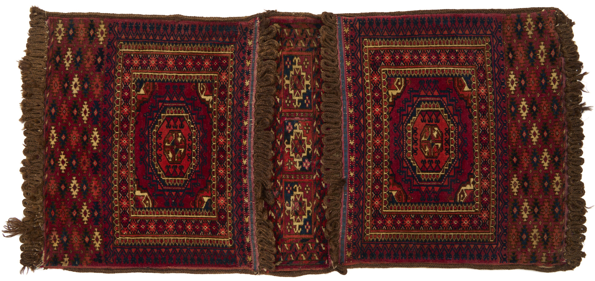 Lot 910: Youmud Saddle Bag, Tekke Bag, & Baluch Bag Face