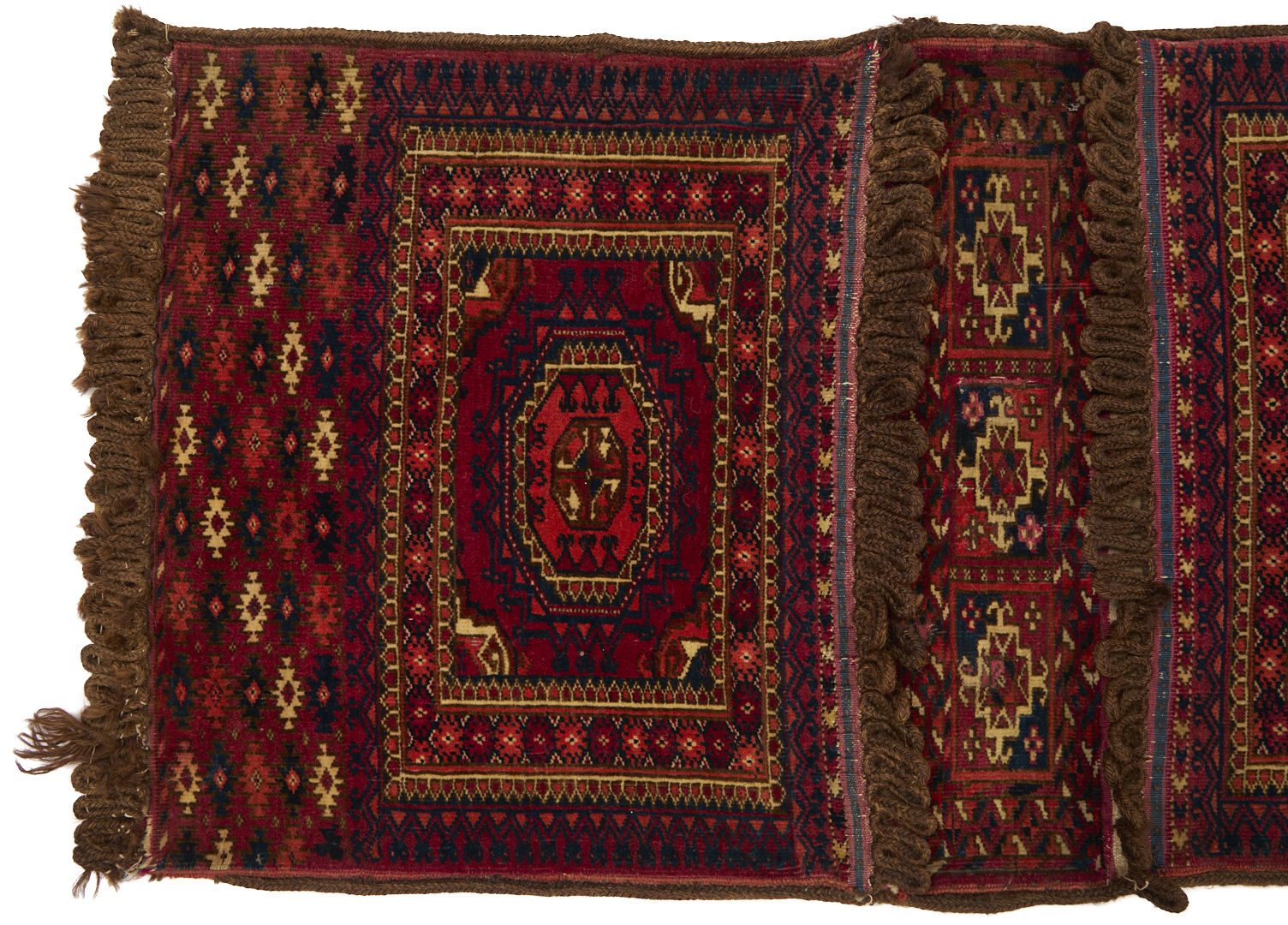 Lot 910: Youmud Saddle Bag, Tekke Bag, & Baluch Bag Face