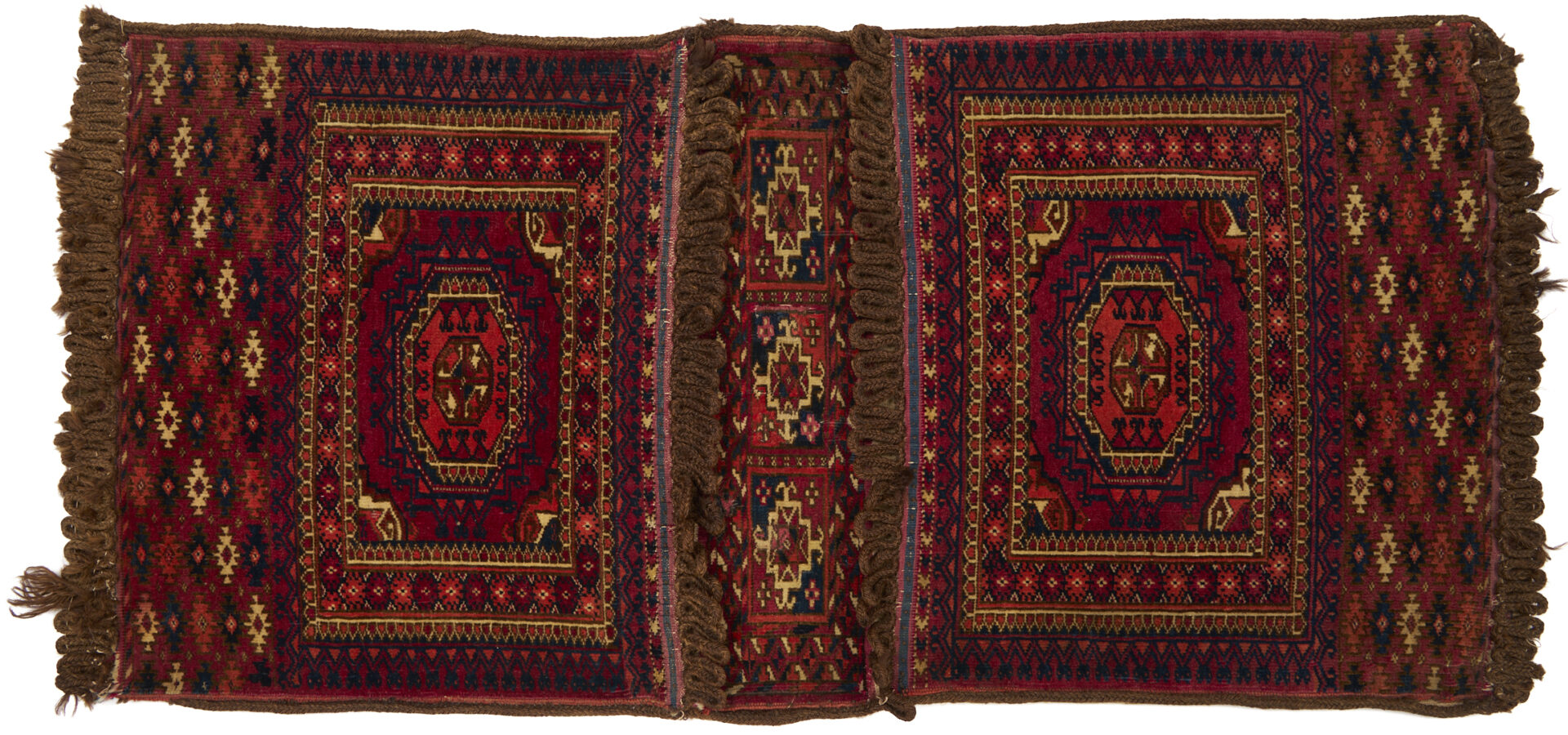 Lot 910: Youmud Saddle Bag, Tekke Bag, & Baluch Bag Face