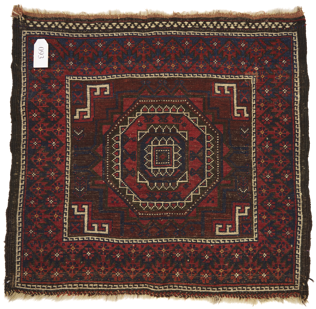 Lot 910: Youmud Saddle Bag, Tekke Bag, & Baluch Bag Face