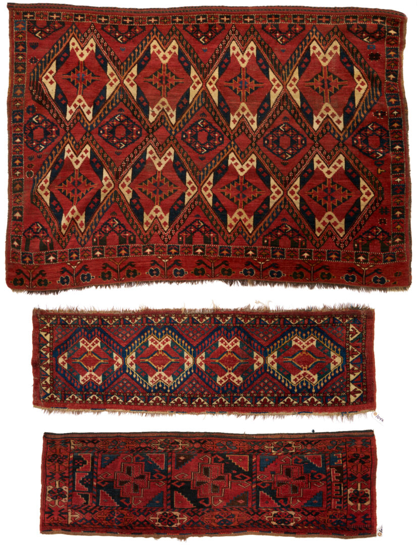 Lot 911: 3 Antique Turkmen Weavings, Uzbekistan Chuval & 2 Ersari Torbas