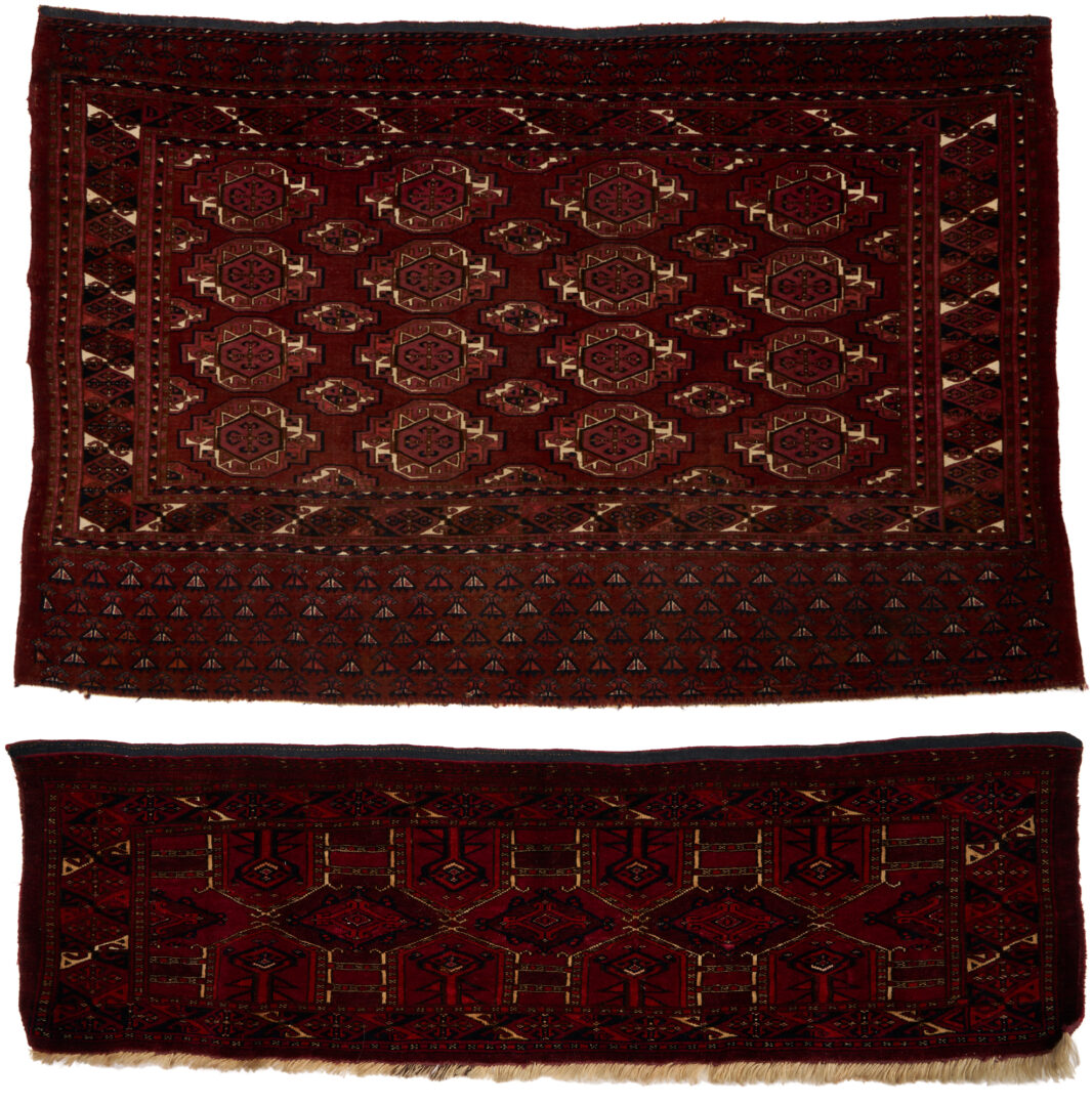 Lot 912: 2 Antique Turkmen Weavings Saryk & Saryk Torba