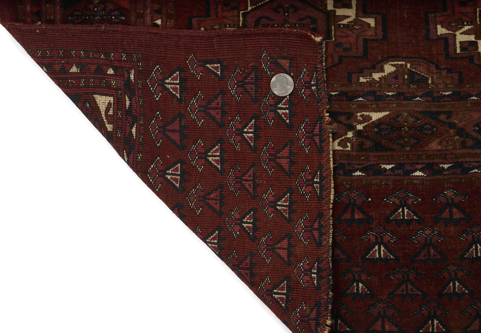 Lot 912: 2 Antique Turkmen Weavings Saryk & Saryk Torba