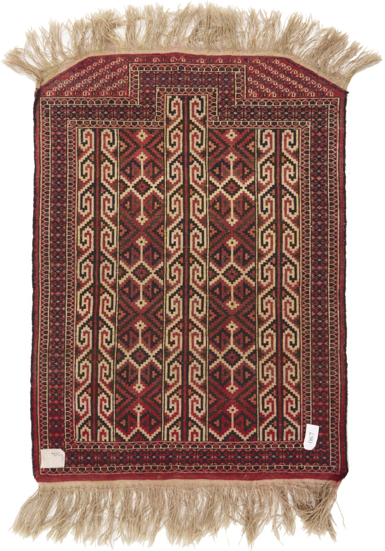 Lot 913: Yomud and Baluch Prayer Rugs & Yomud Salatch Cradle Cover