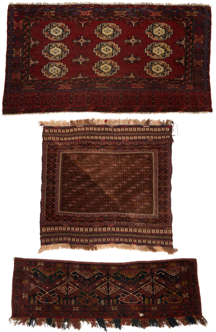 Lot 915: 3 Antique Turkman Weavings