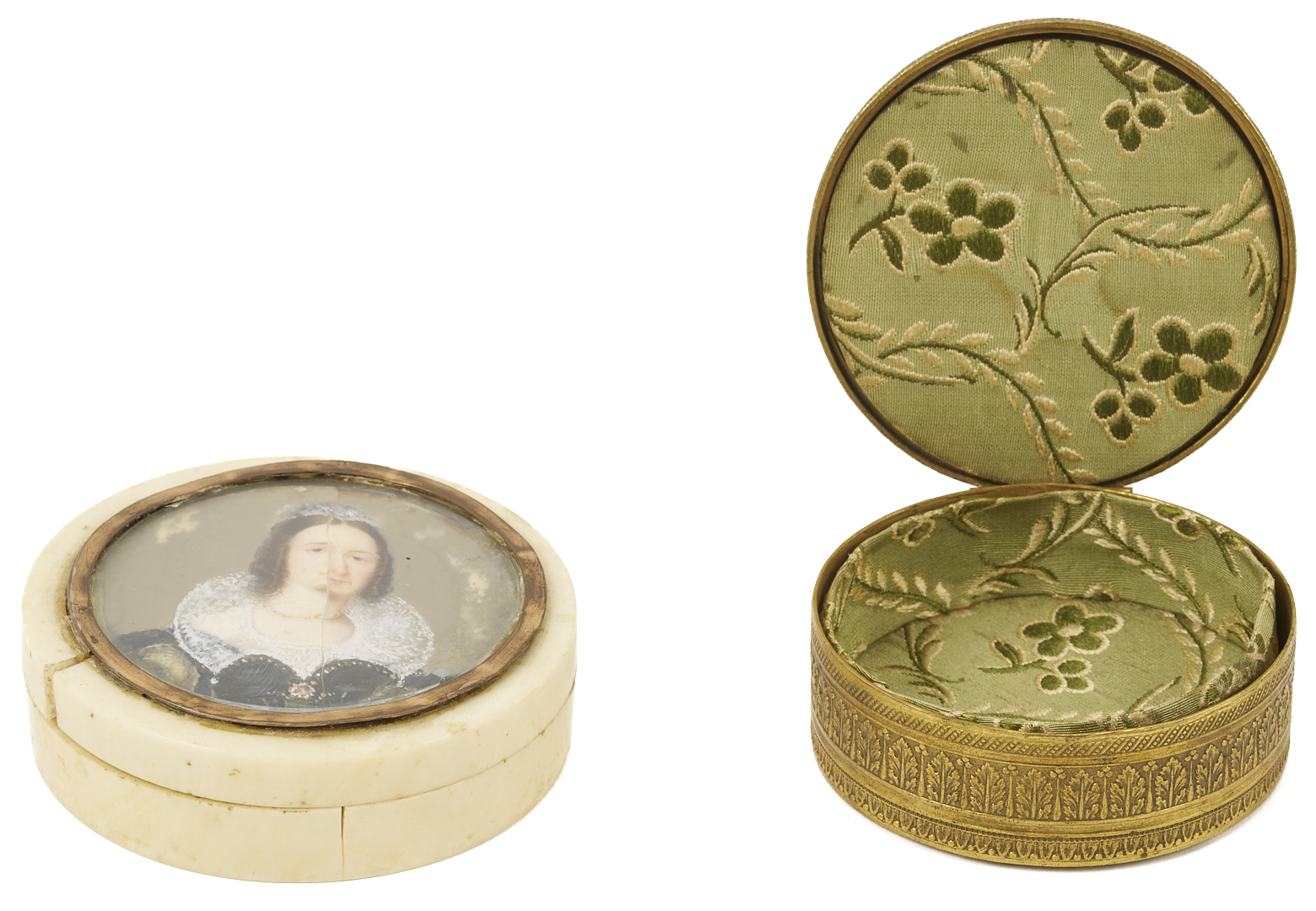 Lot 917: 8 Miniature Portraits and Portrait Boxes