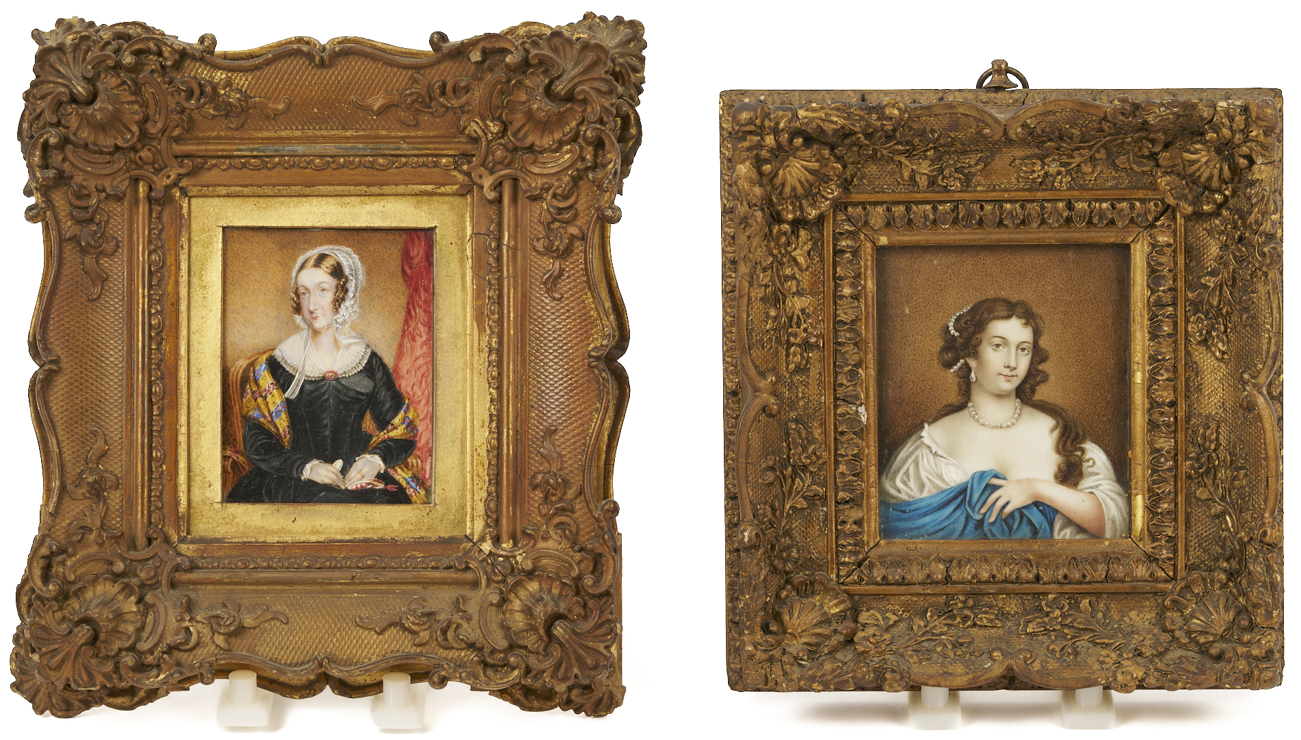 Lot 917: 8 Miniature Portraits and Portrait Boxes