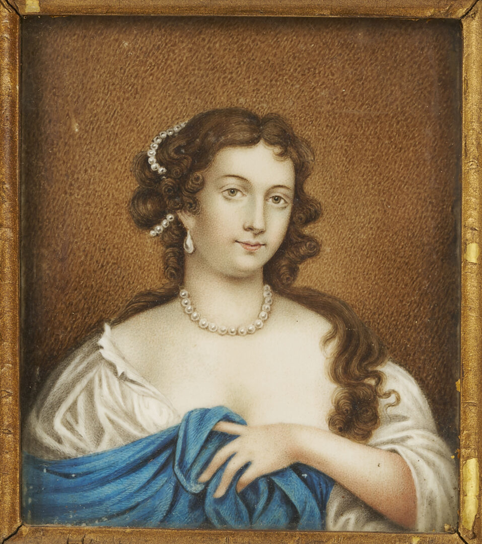 Lot 917: 8 Miniature Portraits and Portrait Boxes