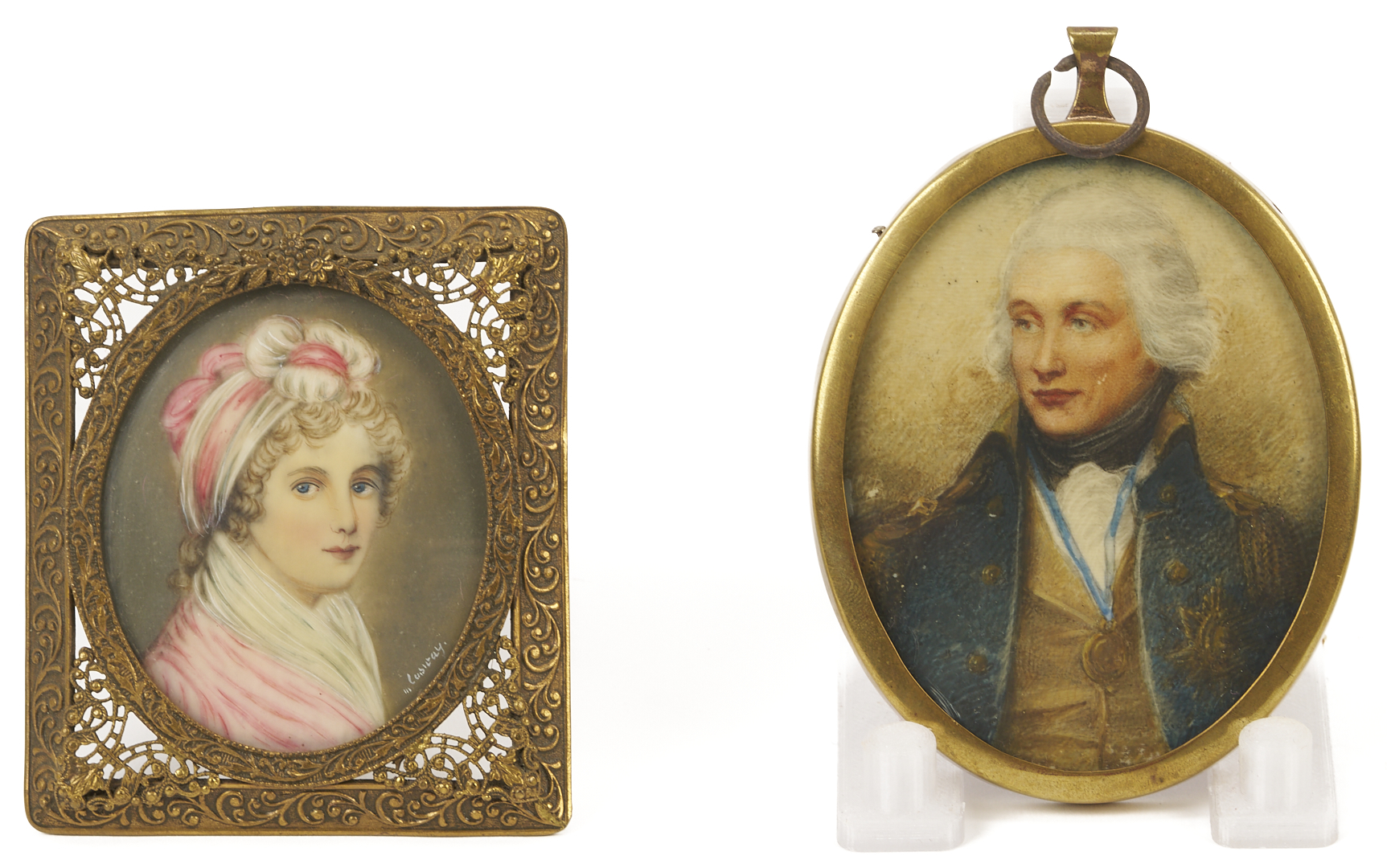 Lot 917: 8 Miniature Portraits and Portrait Boxes