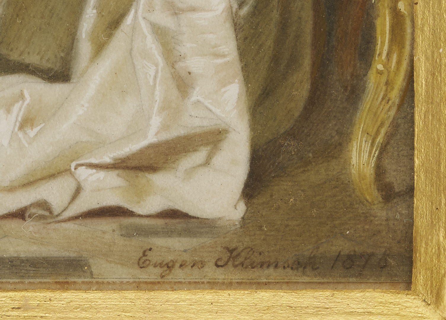 Lot 918: 2 Watercolors: 18th C. Genre Scene, plus Portrait