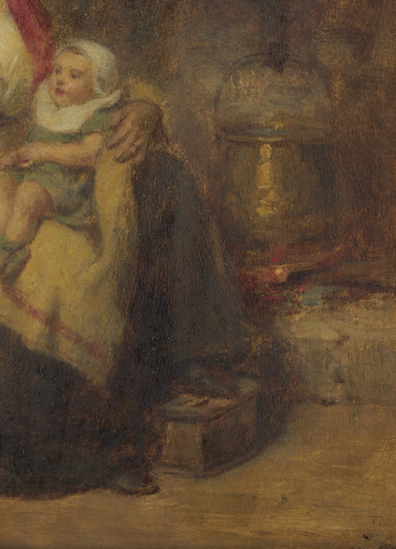 Lot 919: Leon Emile Caille Oil on Panel Painting, Mother & Child