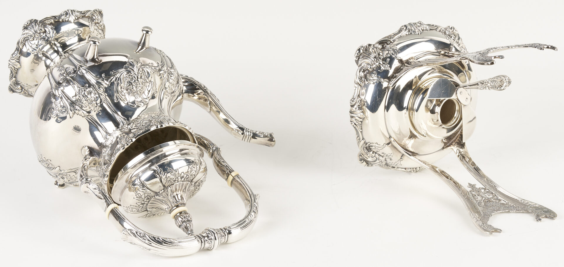 Lot 91: Richelieu Sterling Silver 7-pc Tea Set , 389 oz t.