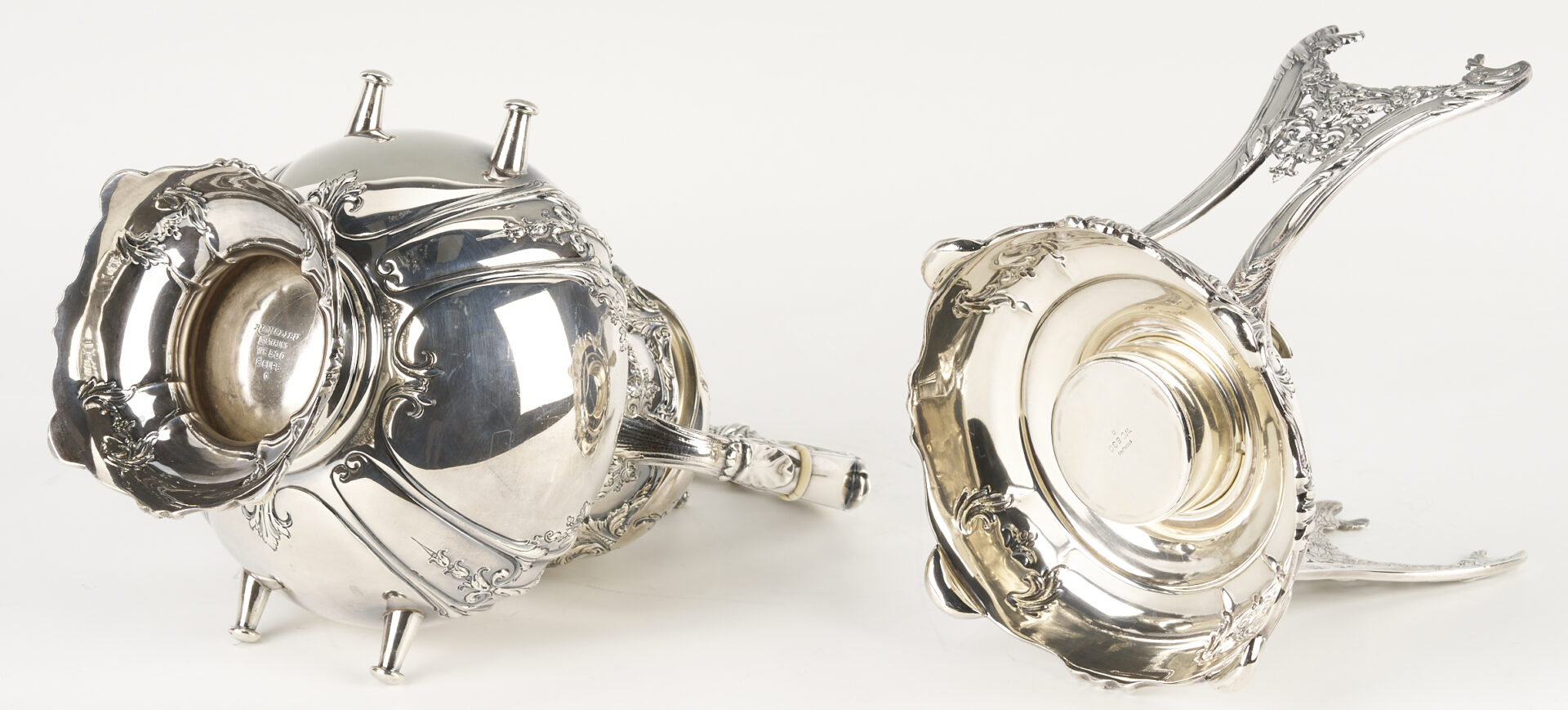 Lot 91: Richelieu Sterling Silver 7-pc Tea Set , 389 oz t.