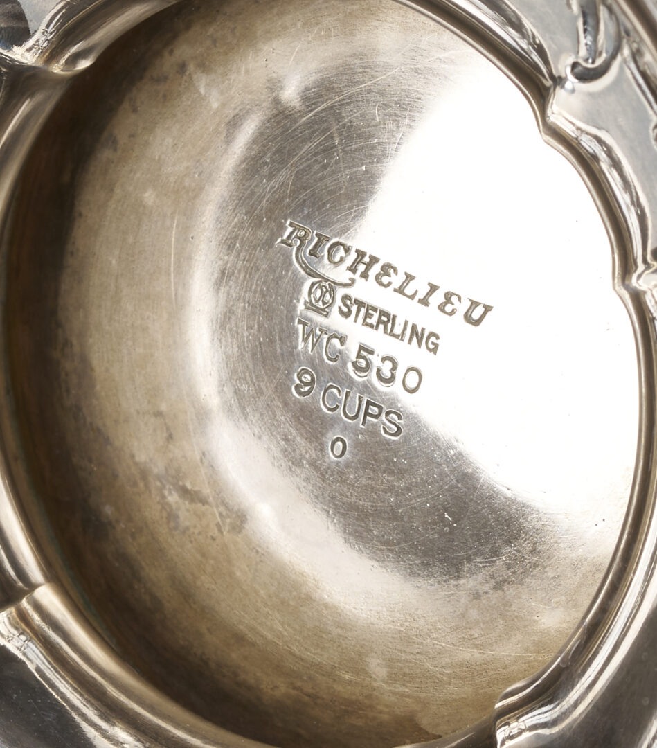 Lot 91: Richelieu Sterling Silver 7-pc Tea Set , 389 oz t.