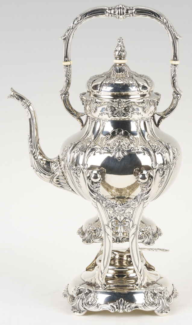 Lot 91: Richelieu Sterling Silver 7-pc Tea Set , 389 oz t.