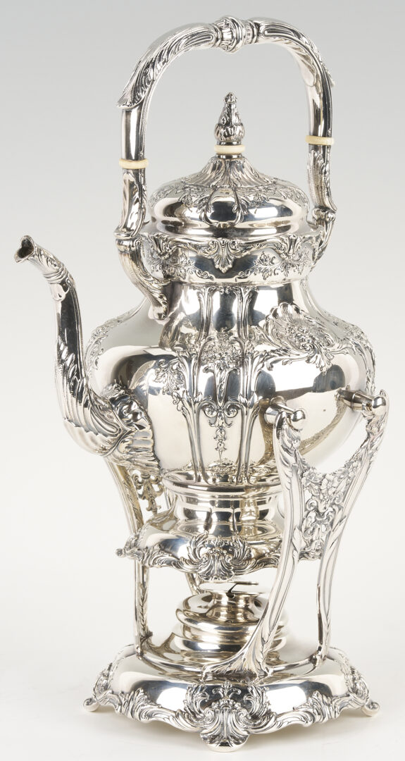 Lot 91: Richelieu Sterling Silver 7-pc Tea Set , 389 oz t.