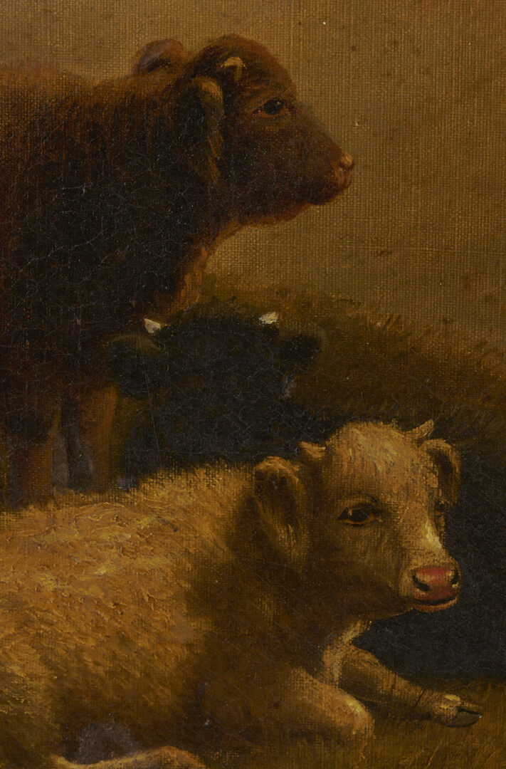 Lot 921: G.H. Lonsdale O/C Landscape with Highland Cattle, 1910