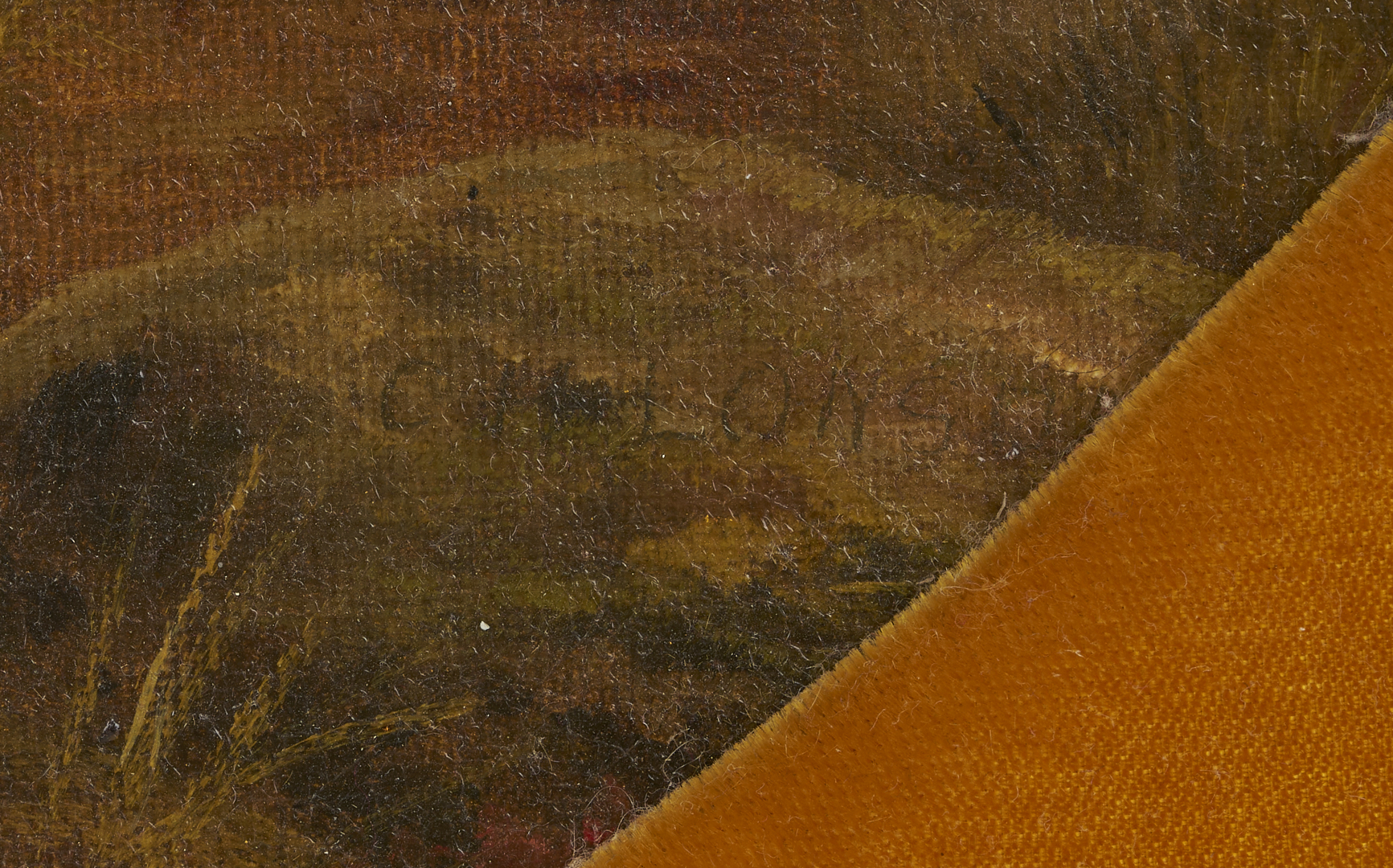 Lot 921: G.H. Lonsdale O/C Landscape with Highland Cattle, 1910