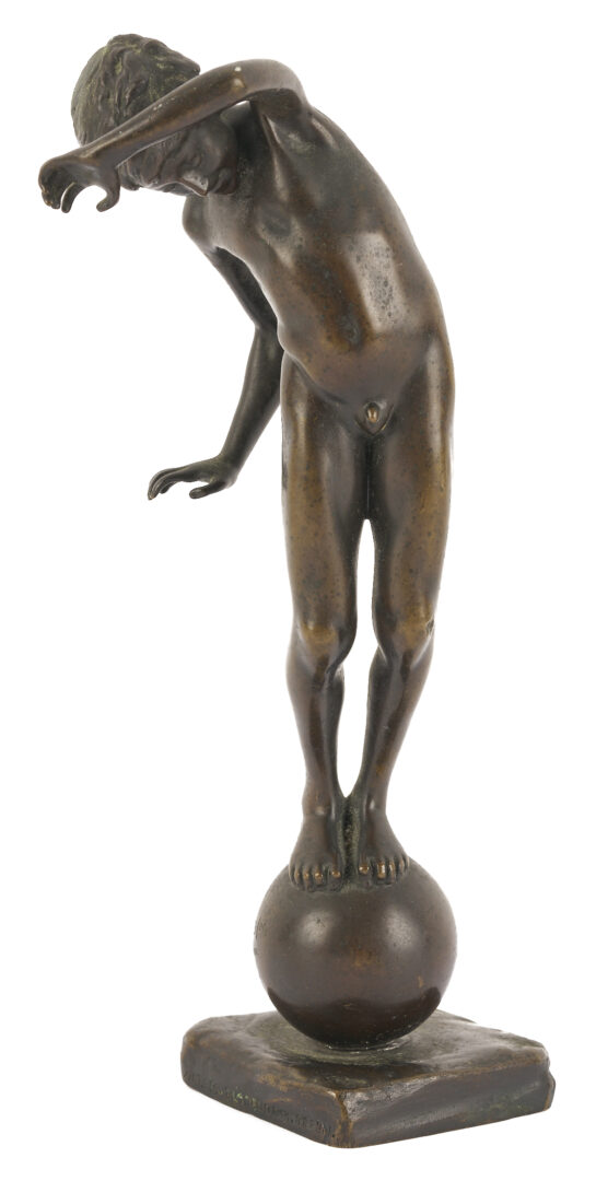 Lot 924: Johannes Gotz Bronze Sculpture, Boy Balancing on a Ball