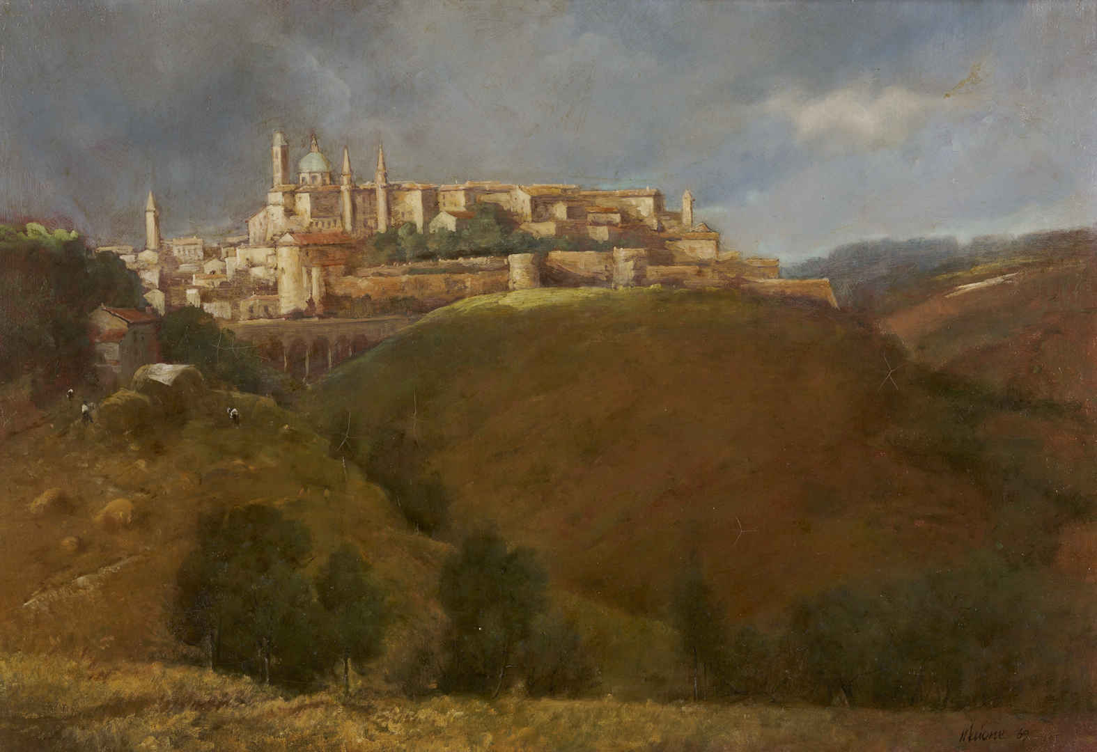 Lot 929: Robert Maione O/C Italian Landscape
