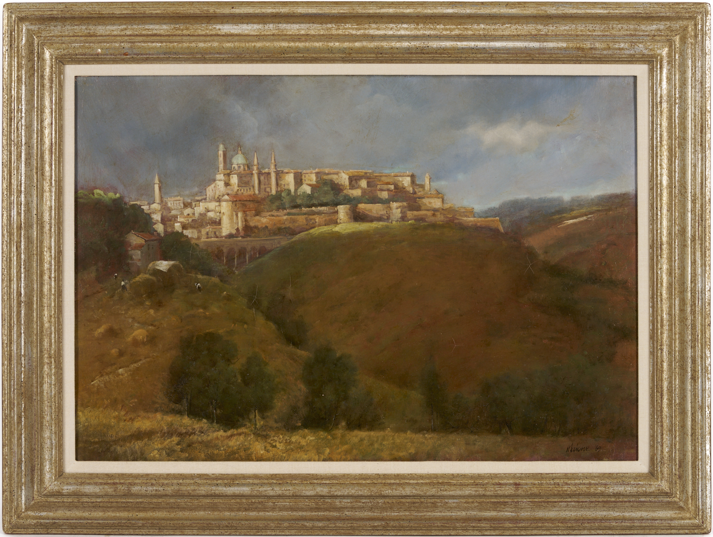 Lot 929: Robert Maione O/C Italian Landscape