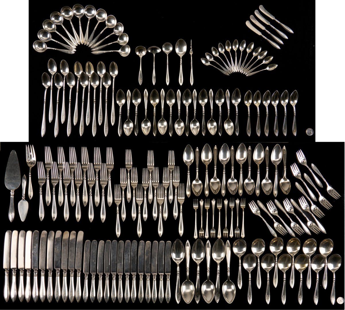 Lot 92: 169 Pcs. Gorham Sterling Silver Flatware, Portsmouth Pattern
