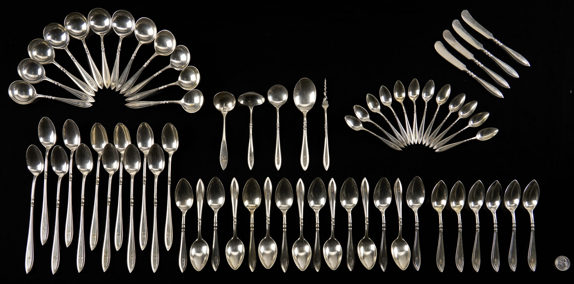Lot 92: 169 Pcs. Gorham Sterling Silver Flatware, Portsmouth Pattern