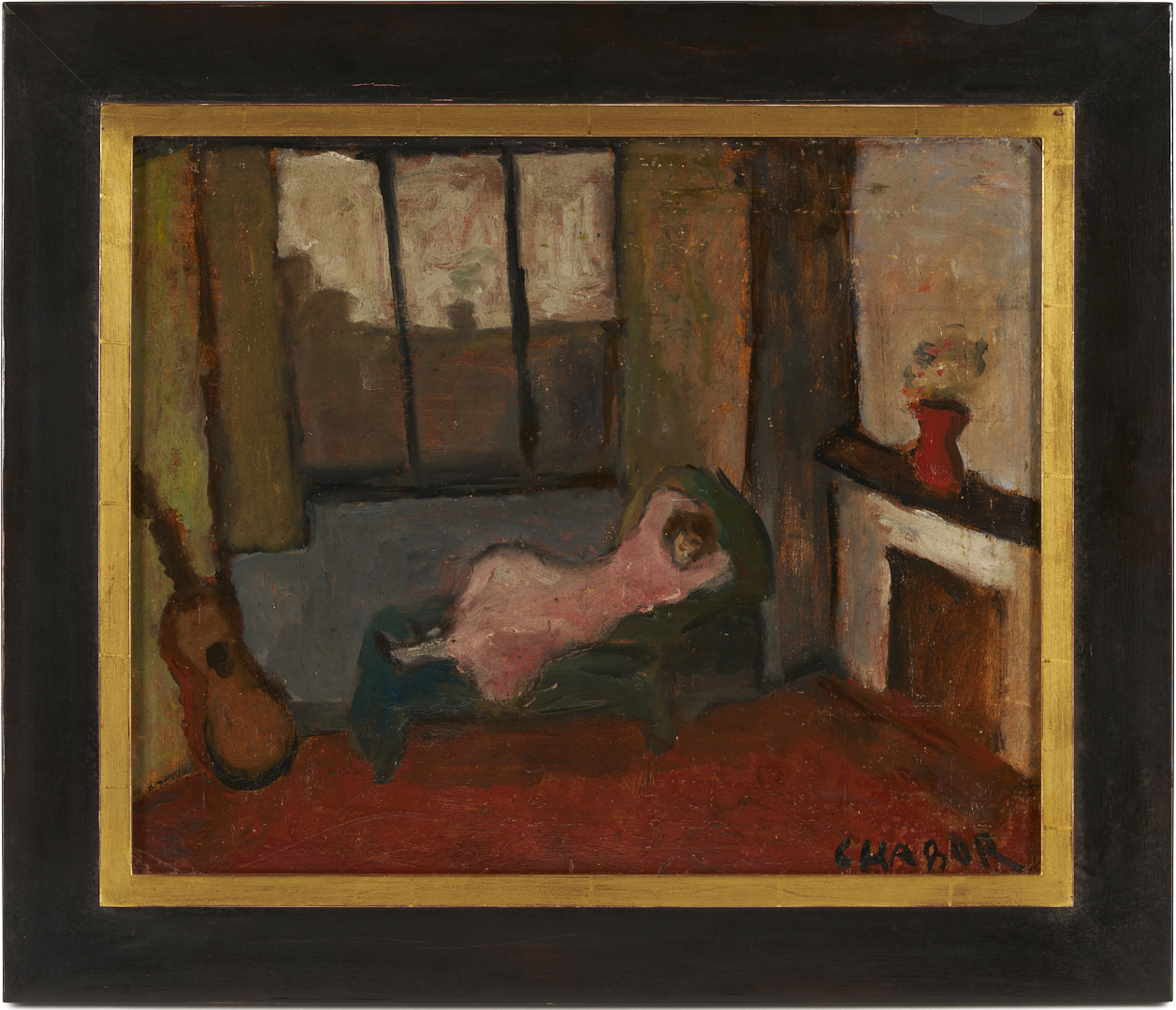 Lot 931: Moura Chabor, O/B Painting of Reclining Nude