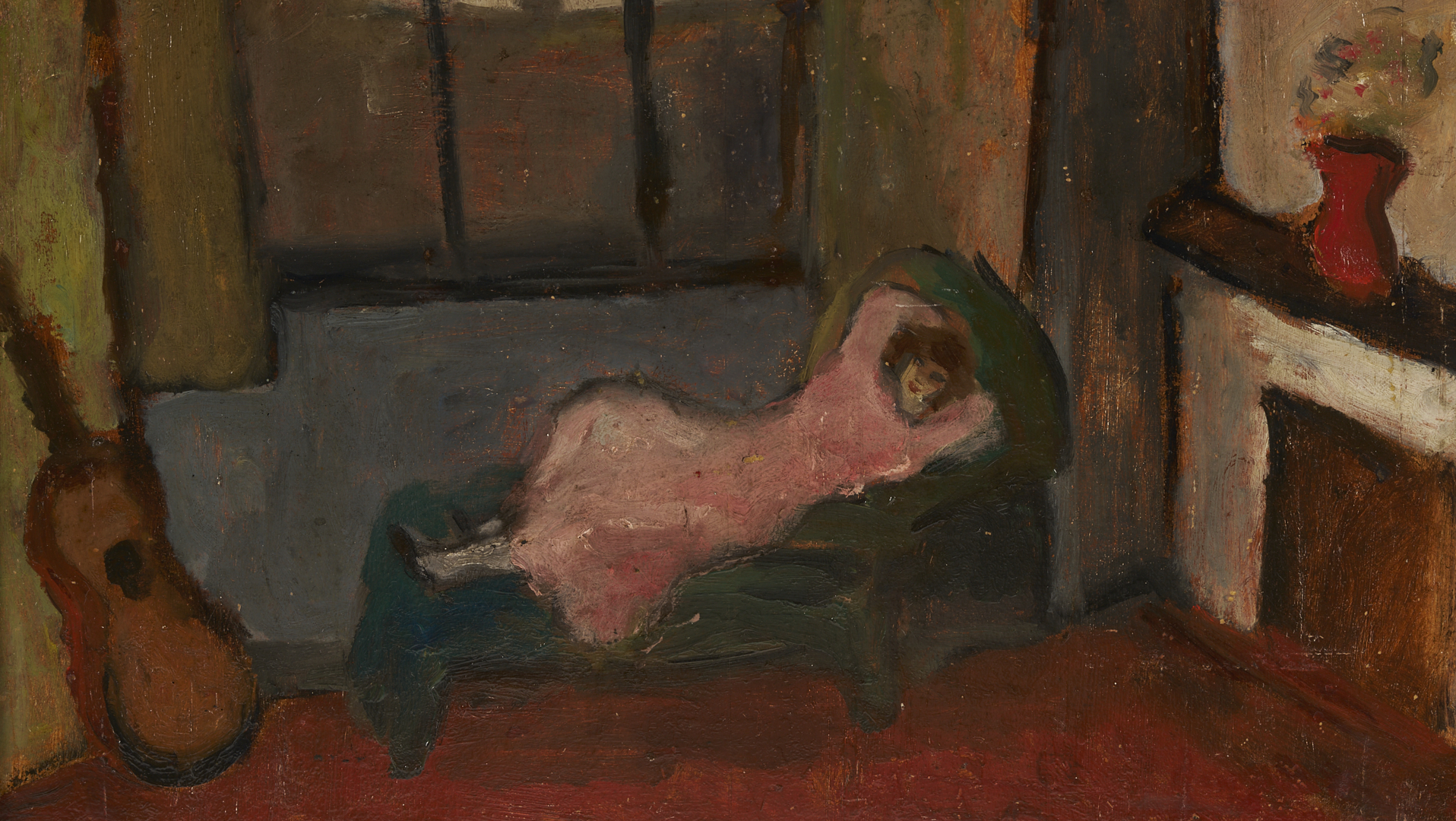 Lot 931: Moura Chabor, O/B Painting of Reclining Nude