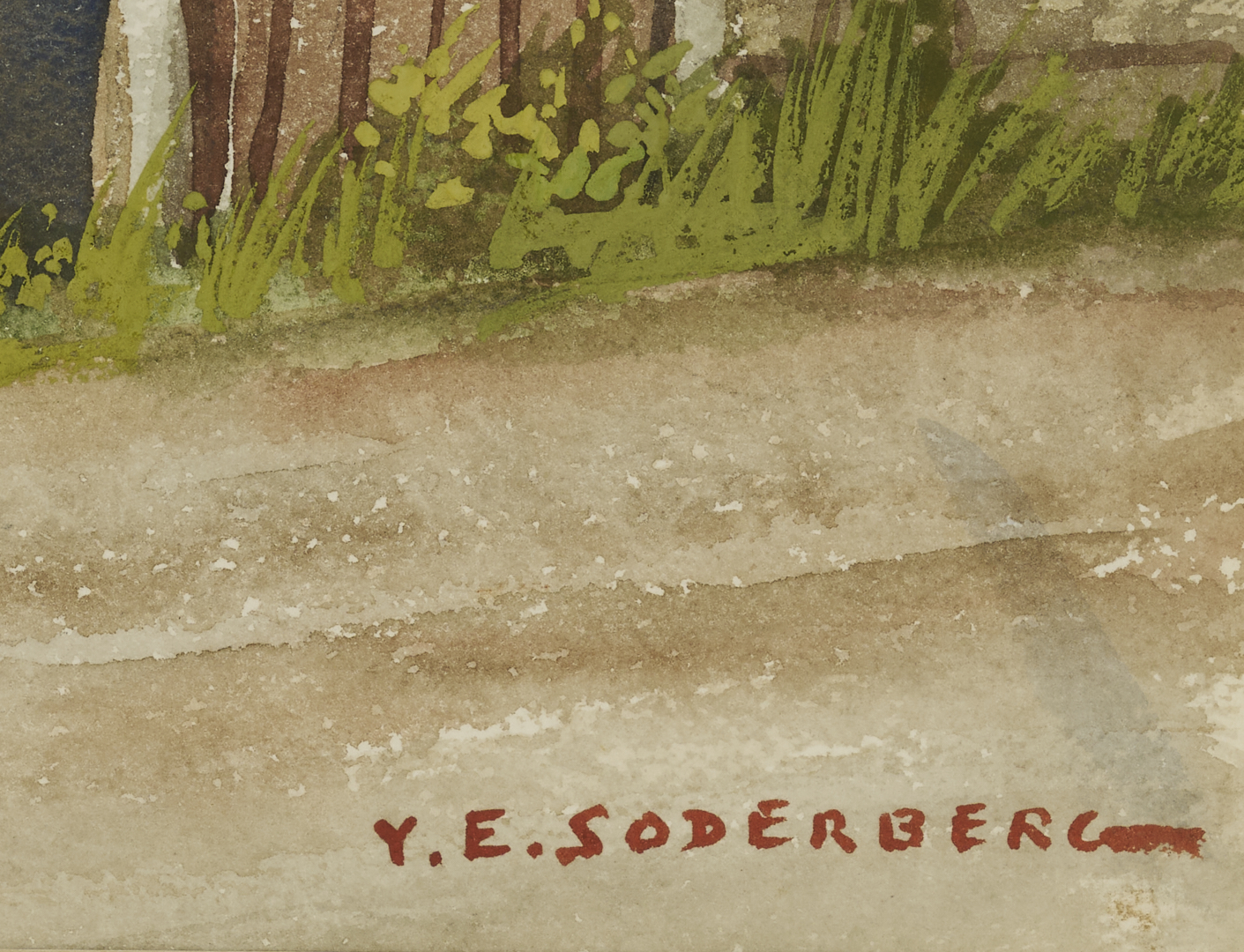 Lot 932: Yngve Edward Soderberg W/C Marine Painting, New England Harbor