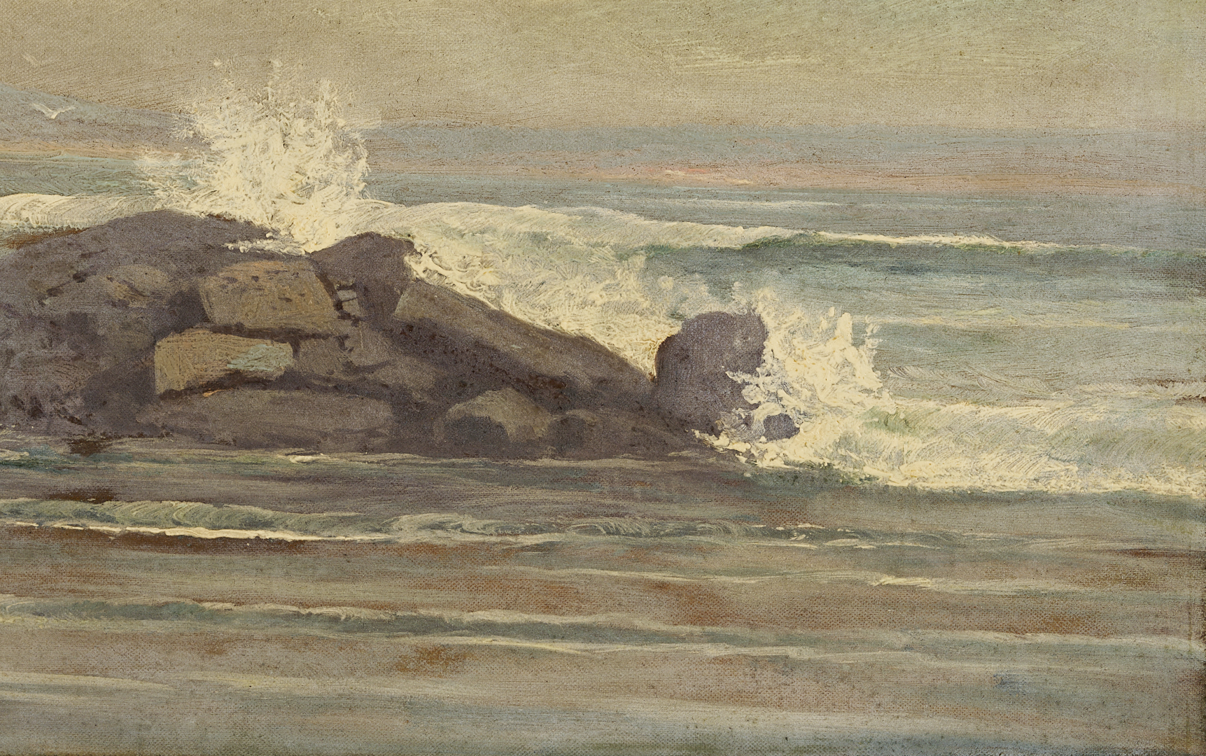 Lot 933: 2 Coastal Seascape Paintings, Edward Kingsbury & E.W. Parkhurst