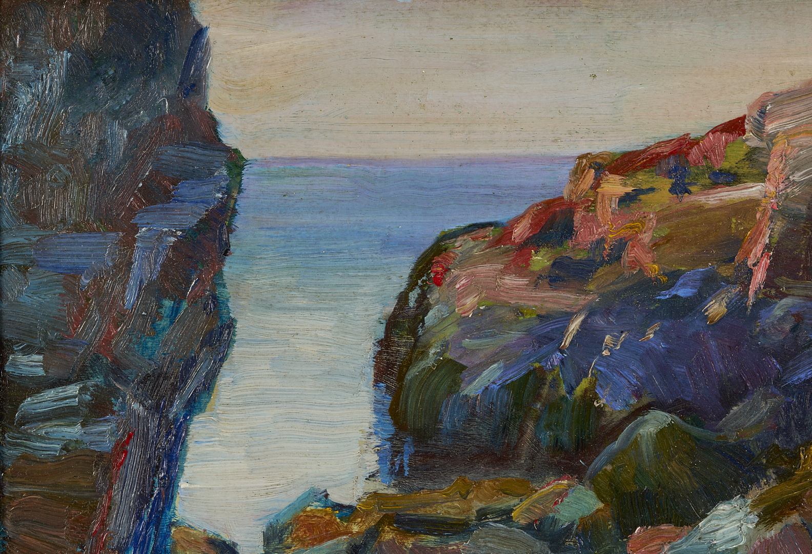 Lot 933: 2 Coastal Seascape Paintings, Edward Kingsbury & E.W. Parkhurst