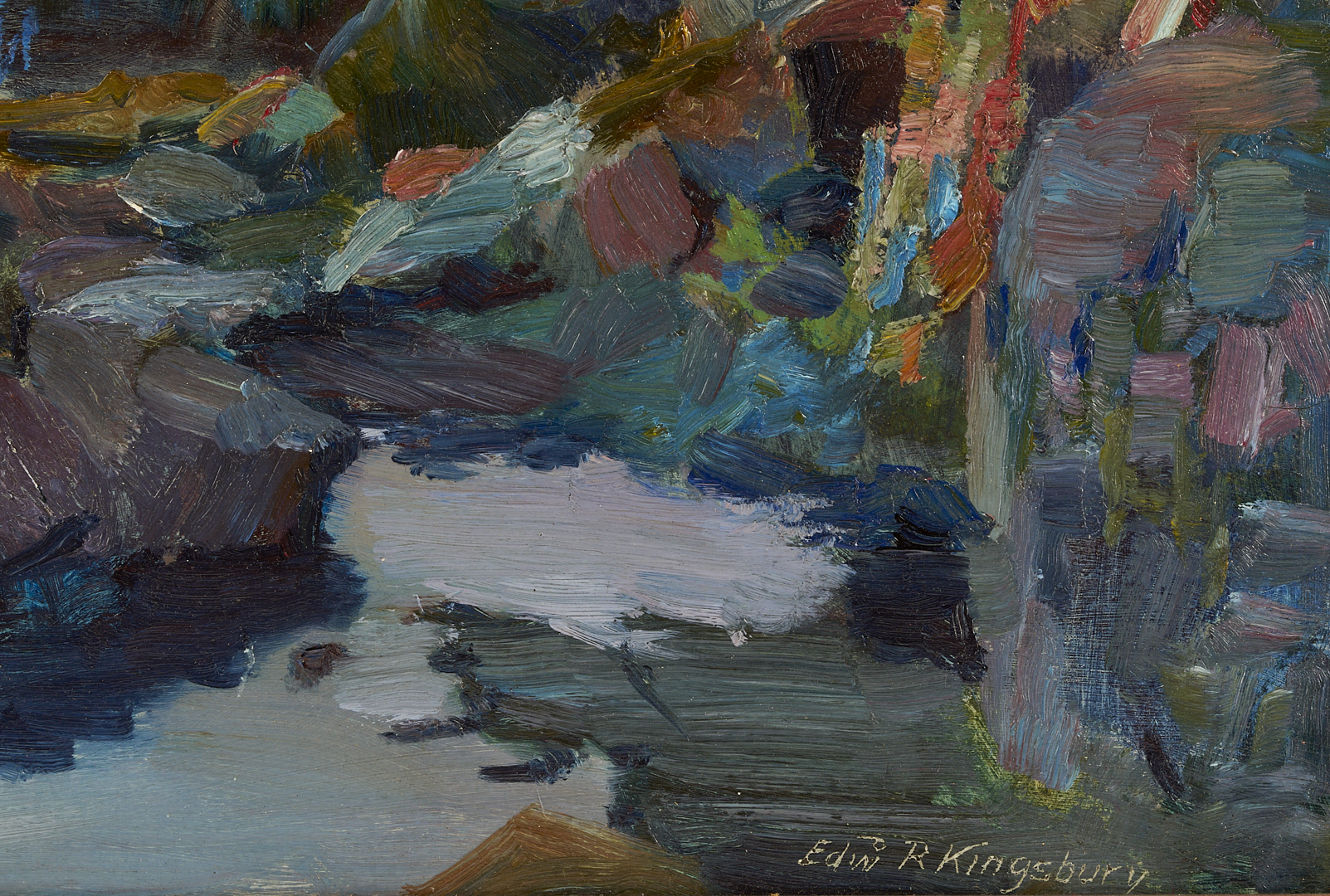 Lot 933: 2 Coastal Seascape Paintings, Edward Kingsbury & E.W. Parkhurst